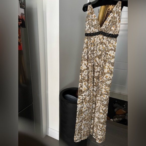 2B Bebe sheer Neutral leopard print maxi dress Sz M - Picture 3 of 16